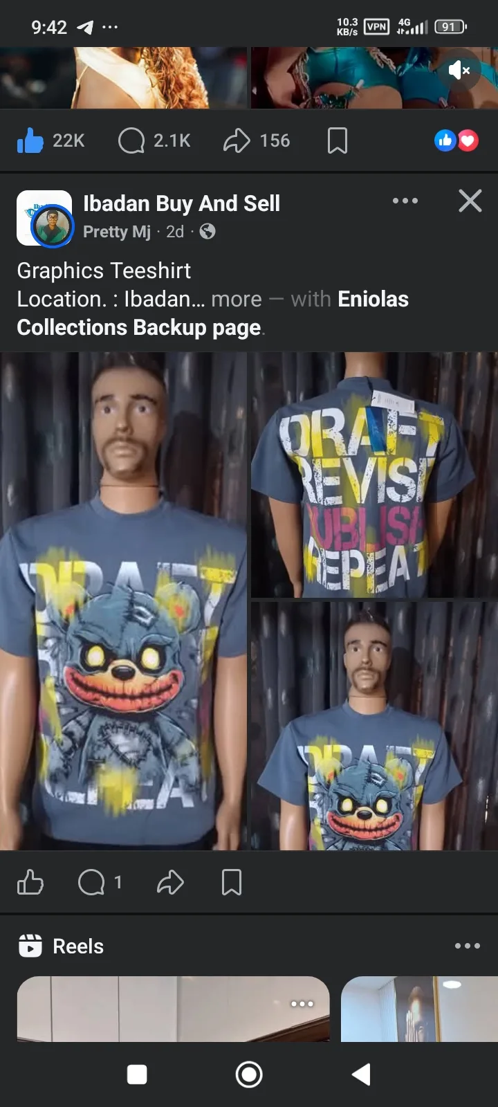 Quality Graphics Front and Back Graphics Teeshirt